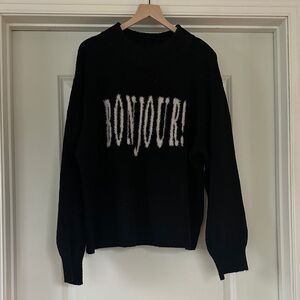 a new day | Bonjour! Black Oversized Sweater